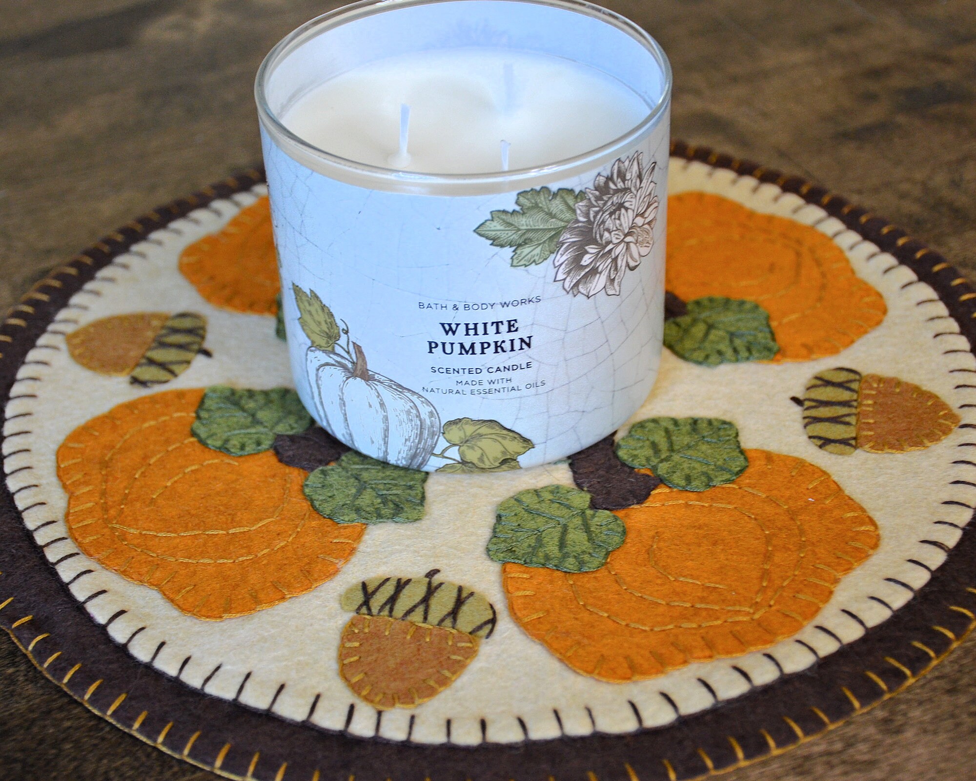 DIGITAL Pattern Autumn Vines Penny Rug, Wool Felt Applique Digital ...