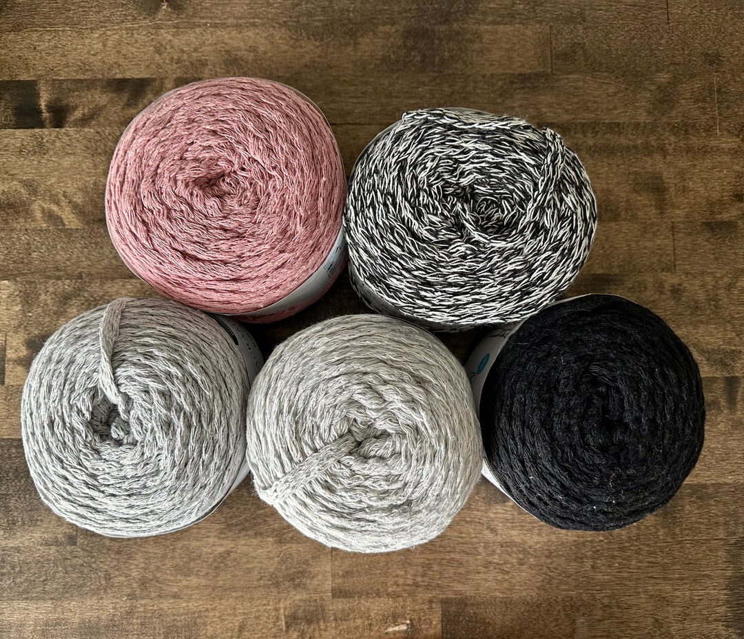 Loops & Threads Macrame Colors Yarn, Macrame Yarn, Pink Yarn, Black
