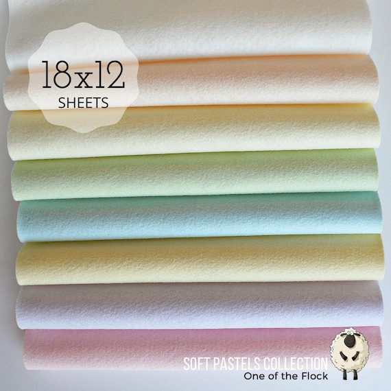 Green Wool Blend Felt 9x12, 12x18 or 6x9 Sheets, Green Shades of Felt for  Crafts 