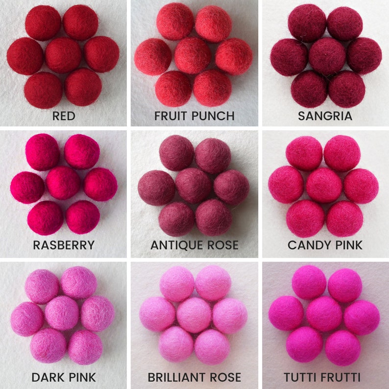 QUALITY 2.5 CM Felt Balls Felt Pom Pom Garland, Felt Balls, Wool Felt Beads, Felted Balls, Felt Beads, Felt Ball Garland, Bulk Felt Balls image 2