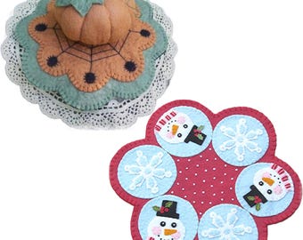 Discounted Prim Candle Mat Paper Patterns: Wool Felt Applique Craft