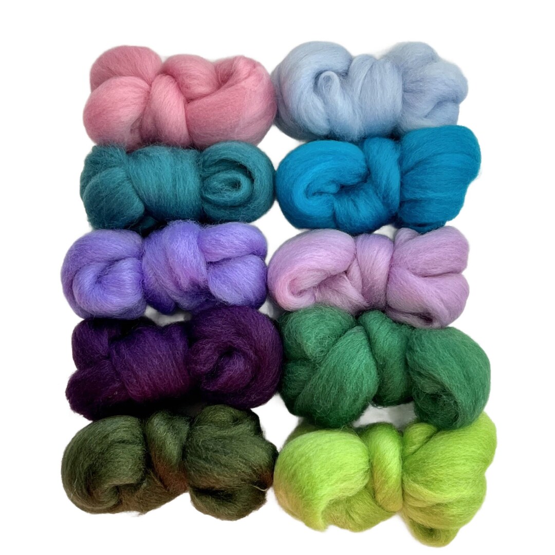 MERMAID Assorted Colors, Wool Roving, 5 Ozs., 100% Wool Roving, Felting ...