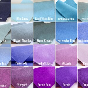 CHOOSE 10 or 20 , Wool Felt Sheets, Wool Felt , Merino Wool Felt, Wool Blend Felt, Felt Fabric, Craft Felt Sheets Colors Bundle, DIY Kits image 7