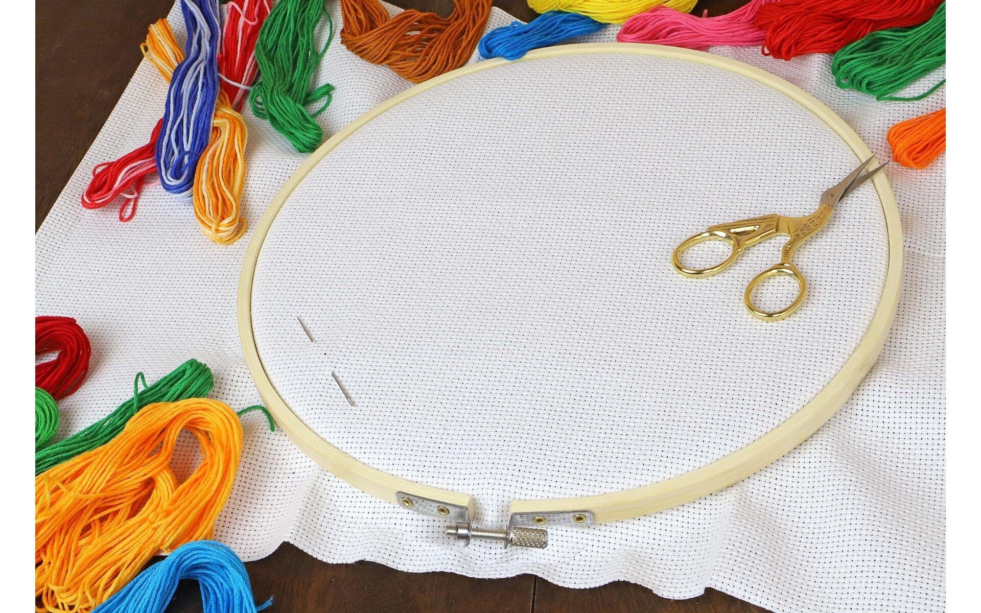 Essentials by Leisure Arts Wood Embroidery Hoop 8 Bamboo - wooden hoops  for crafts - embroidery hoop holder - cross stitch hoop - cross stitch hoops  and frames