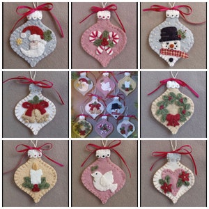 VICTORIAN TREASURE All Inclusive Ornament Kit, Wool Felt Kit, Home Decor, Diy Gifts, Christmas Ornaments, Embroidery Kit, 8 Ornament Designs