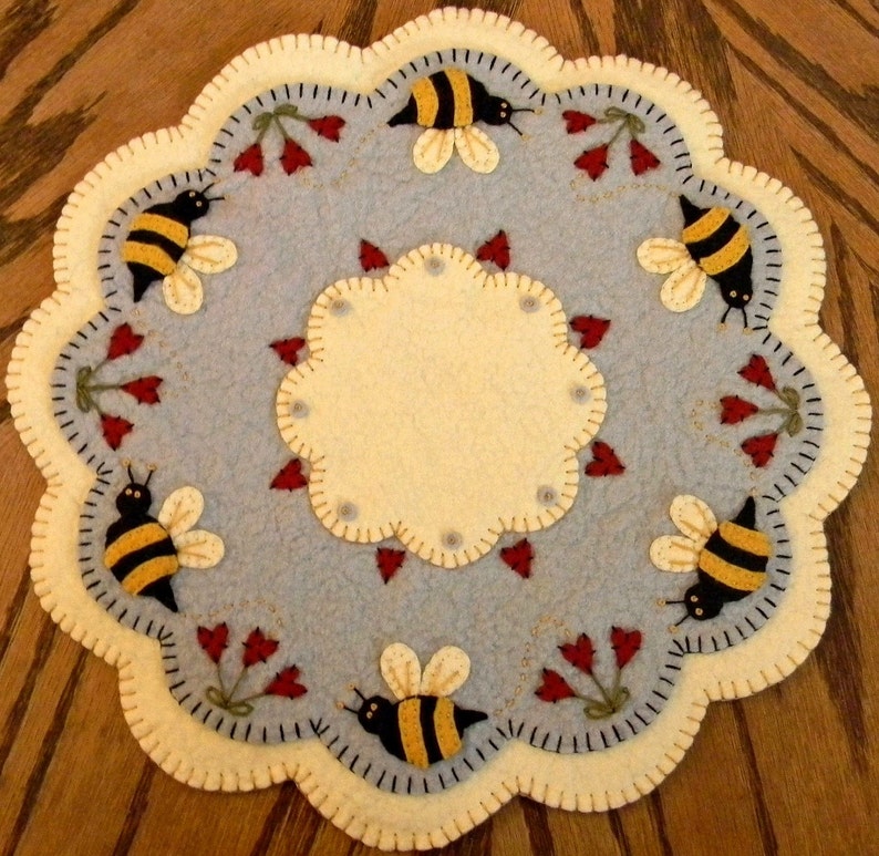 BEE MY HONEYBEE Candle Mat Kit Penny Rug Kit Wool Felt Kit Etsy