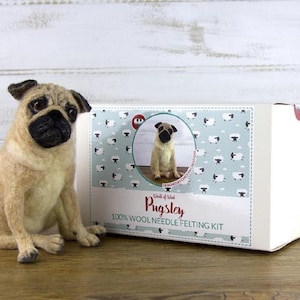 Pugsley Pug Complete Needle Felting Kit, Intermediate Level