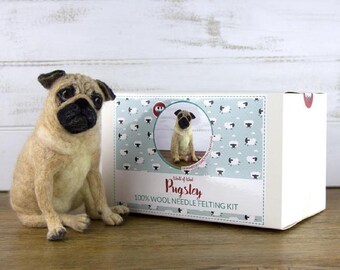 Pugsley Pug Complete Needle Felting Kit, Intermediate Level