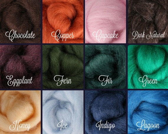 SELECT 6 or 12 COLORS, 6 Total Ounces Wool Roving, Wool Roving Felting,  Spinning Fiber, Wool Roving for Sale, Needle Felting Supplies 