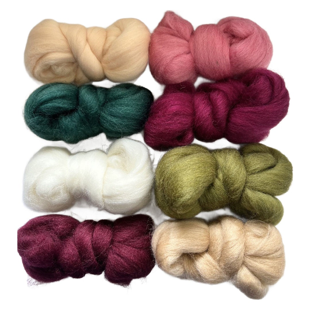 DESERT ROSE Assorted Colors, Wool Roving, 4 Ozs., 100% Wool Roving ...