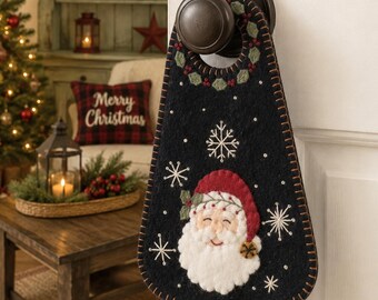 JOLLY OLD ST. NiCK Door Knob Hanger, Applique Embroidery Kit, Penny Lane Primitives