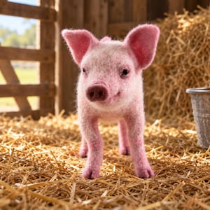 KIT *** PIPPIN the PIG Needle Felting Kit, Needle Felted Pig, Complete Felting Kit, Farm Animal Needle Felting Kit, Needle Felting Supplies