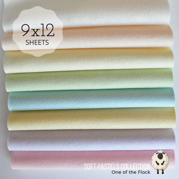 SOFT PASTELS Felt Collection Wool Blend Felt Wool Felt Sheets Wool Felt Fabric Pastel Felt Fabric Wool Felt Felt Collections Felt for Baby