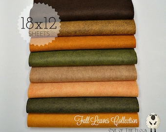 FALL LEAVES Felt Collection, Wool Felt, Wool Felt Sheets, Wool Blend Felt Sheets, Felt Bundle, Wool Felt Bundle, Felt Collections, Fall Home