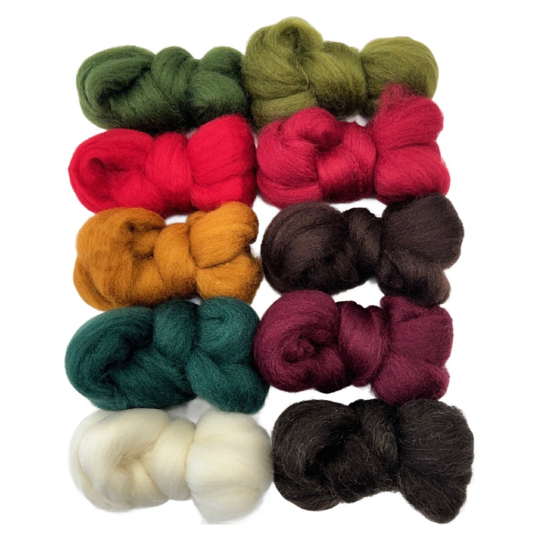 PRIM CHRISTMAS Assorted Colors, Wool Roving, 5 Ozs., 100% Wool Roving ...