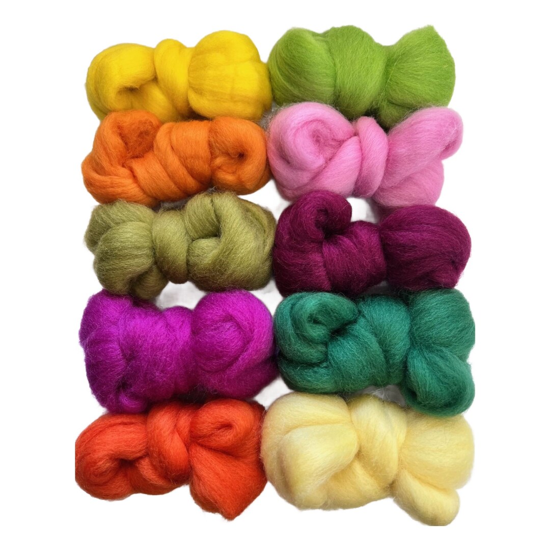 SHERBET ICECREAM Assorted Colors, Wool Roving, 5 Ozs., 100% Wool Roving ...