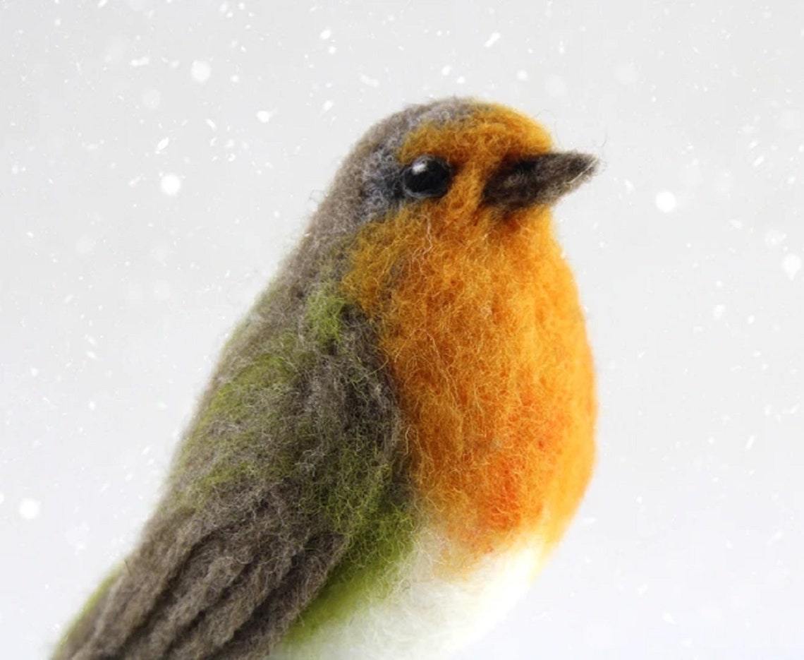 KIT ROBYN the ROBIN Needle Felting Kit Needle Felted Etsy