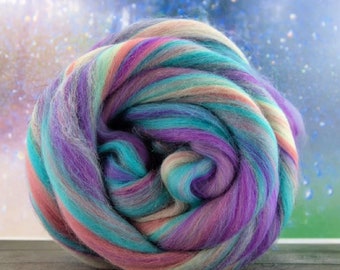 2 ozs "ONCE UPON a TIME"  Wool Blended Merino and Glitter Roving, Felting, Spinning, Weaving, Wool Roving, Felting Supplies, Art Blend