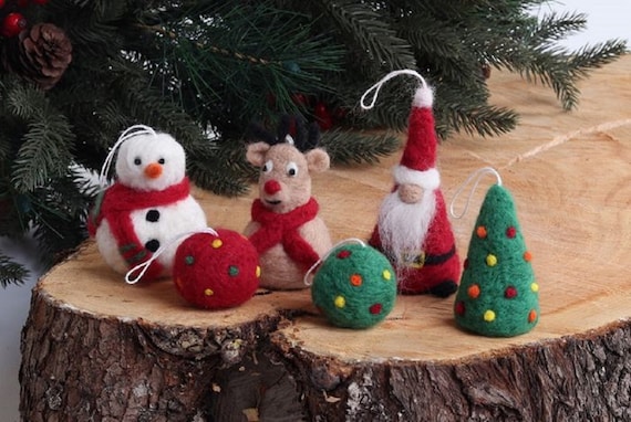 CHRISTMAS SPECIAL Needle Felting Kit Needle Felted Ornaments - Etsy