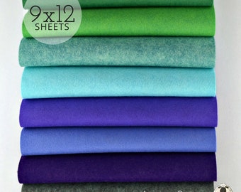 MERMAID Collection, Wool Blend Felt Wool Felt Sheets, Wool Felt Fabric, Felt Fabric Bundle, Wool Felt Bundles, Felt Collections