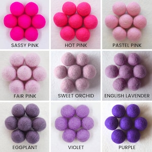 QUALITY 2.5 CM Felt Balls Felt Pom Pom Garland, Felt Balls, Wool Felt Beads, Felted Balls, Felt Beads, Felt Ball Garland, Bulk Felt Balls image 3