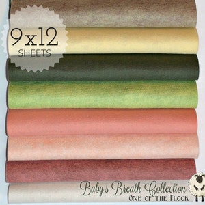BABY'S BREATH Felt Collection, Wool Blend Felt, Wool Felt Sheets, Wool Felt Fabric, Felt Fabric Bundle, Wool Felt Bundles, Felt Collections