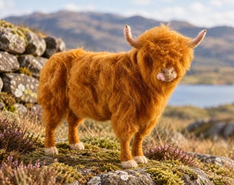 Hamish Highland Cow  Complete Needle Felting Kit, Intermediate Level