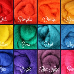 HALLOWEEN Color Range, Wool Roving, 5 Ozs. Pack, Wool Roving for