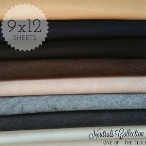 NEUTRALS Felt Collection, Wool Blend Felt, Wool Felt Sheets, Wool Felt Fabric, Felt Fabric Bundles, Wool Felt Bundles, Felt Collections