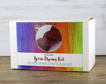 Yarn Roving Dye Kit, DIY Yarn Dye Kit Introduction to Fiber Yarn Dying, 13 Pc. Kit, Learn to Dye Yarn, Learn to Dye Roving, Dying Kit