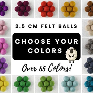 QUALITY 2.5 CM Felt Wool Felt Balls, Pom Pom Garland, You Choose, Felt Beads, Felted Balls, Felt Beads, Felt Ball Garland, Bulk Felt Balls