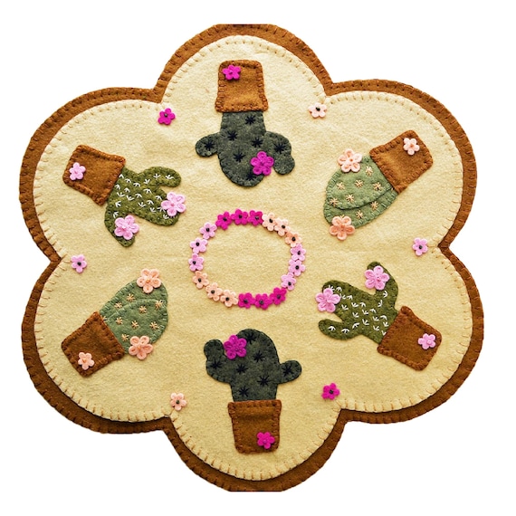 DIGITAL Sommer Kaktus Kerze Mat Muster, Stickerei, Wolle Penny Mat Muster,  Kaktus Filzmuster, DIY Filzapplikation, Filz, Basteln - Etsy Schweiz