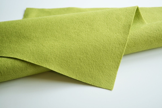 PEA SOUP Wool Felt, Felt by the Half Yard, Merino Wool Felt, Wool Blend Felt,  Wool Felt Yardage, Green Felt Fabric, Merino Wool Blend Felt 