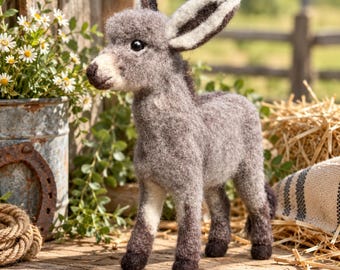 Diego Donkey Complete Needle Felting Kit, Intermediate Level