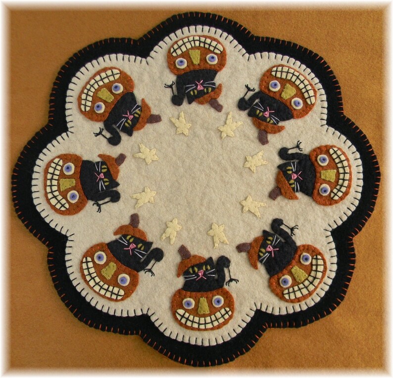 Candle Mat Kit Penny Rug Kit Wool Felt Kit Pumpkin Candle Etsy