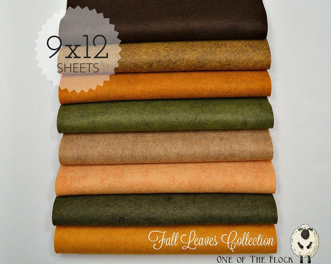FALL LEAVES Felt Collection, Wool Felt, Wool Felt Sheets, Wool Blend