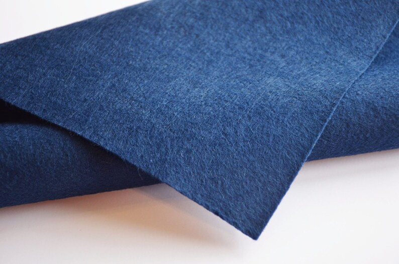 RAGTIME BLUE Wool Felt, Merino Wool Blend Felt, Wool Blend Felt, Wool Felt Yardage, Wool Felt Fabric, Felt Fabric, Denim Blue Felt Yardage image 1