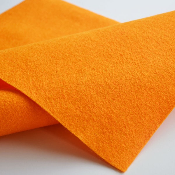 MAC N CHEESE Wool Felt, Merino Wool Blend Felt, Wool Blend, Wool Felt Yardage Wool Felt Fabric, Orange Felt Fabric, Orange Felt Yardage