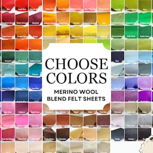 CHOOSE 10 or 20 , Wool Felt Sheets, Wool Felt , Merino Wool Felt, Wool Blend Felt, Felt Fabric, Craft Felt Sheets Colors Bundle, DIY Kits