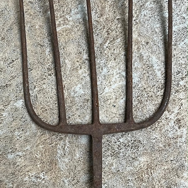 vintage pitchfork head hang your jewels from it 12" by 7.5"  5 tines