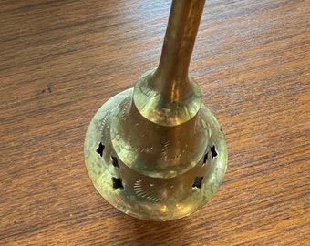 cone with hole in the top   vintage brass makes the whole house smell lovely 5" x 3"