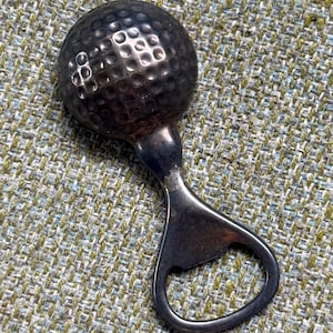 golf  and a beer anyone so sweet bottle opener golf ball  silverplate
