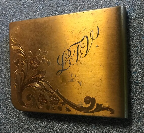 Elgin Vintage Cigarette Case or Herb Carrying Case Monogrammed Etsy