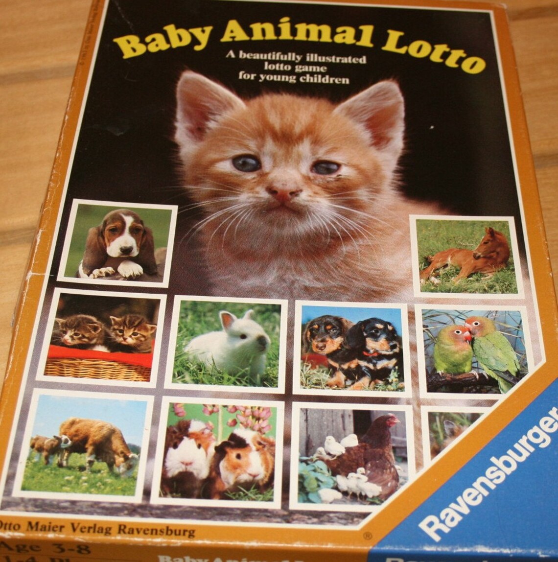 1983 My Baby Animal Lotto game Ravensburger Etsy