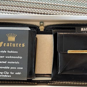 ヴィンテージ ビルパック ウォレット ジッパー付き二つ折り オリジナルボックス入り ブラックレザー 新古品