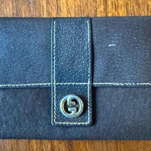 Vintage Gucci Wallet made in Italy old brown leather bifold 4&quot; x 5.25&quot;