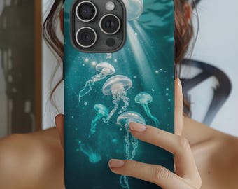 Jellyfish iPhone Case, Underwater Sea Life, Glossy Polycarbonate