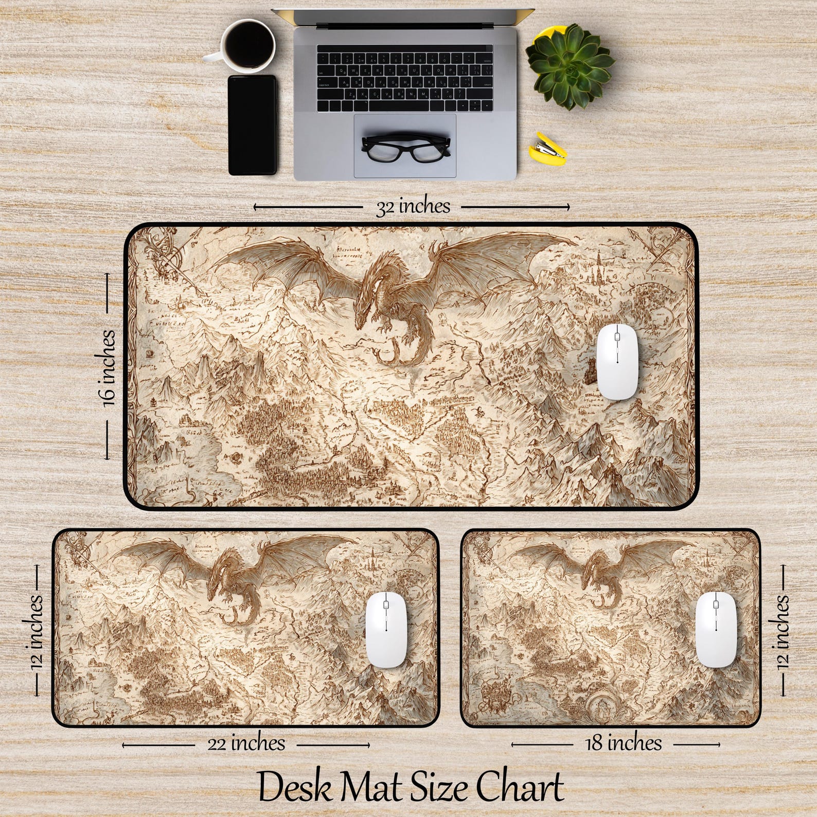 Fantasy Map Desk Mat: RPG Gaming, Home Office Decor - Etsy