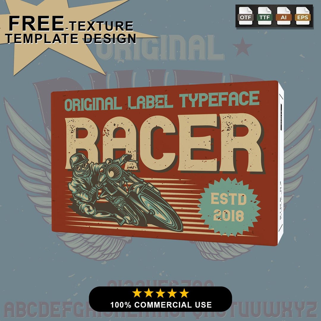 Custom Culture Motor Bold Typeface - Retro Industrial, Vintage Display ...