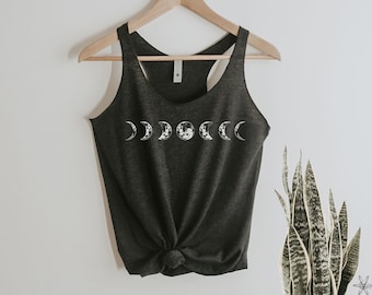 Moon Progression Phases Phase Tank Top Celestial Ladies Tank Top Shirt screenprint Mother's Day gift for her